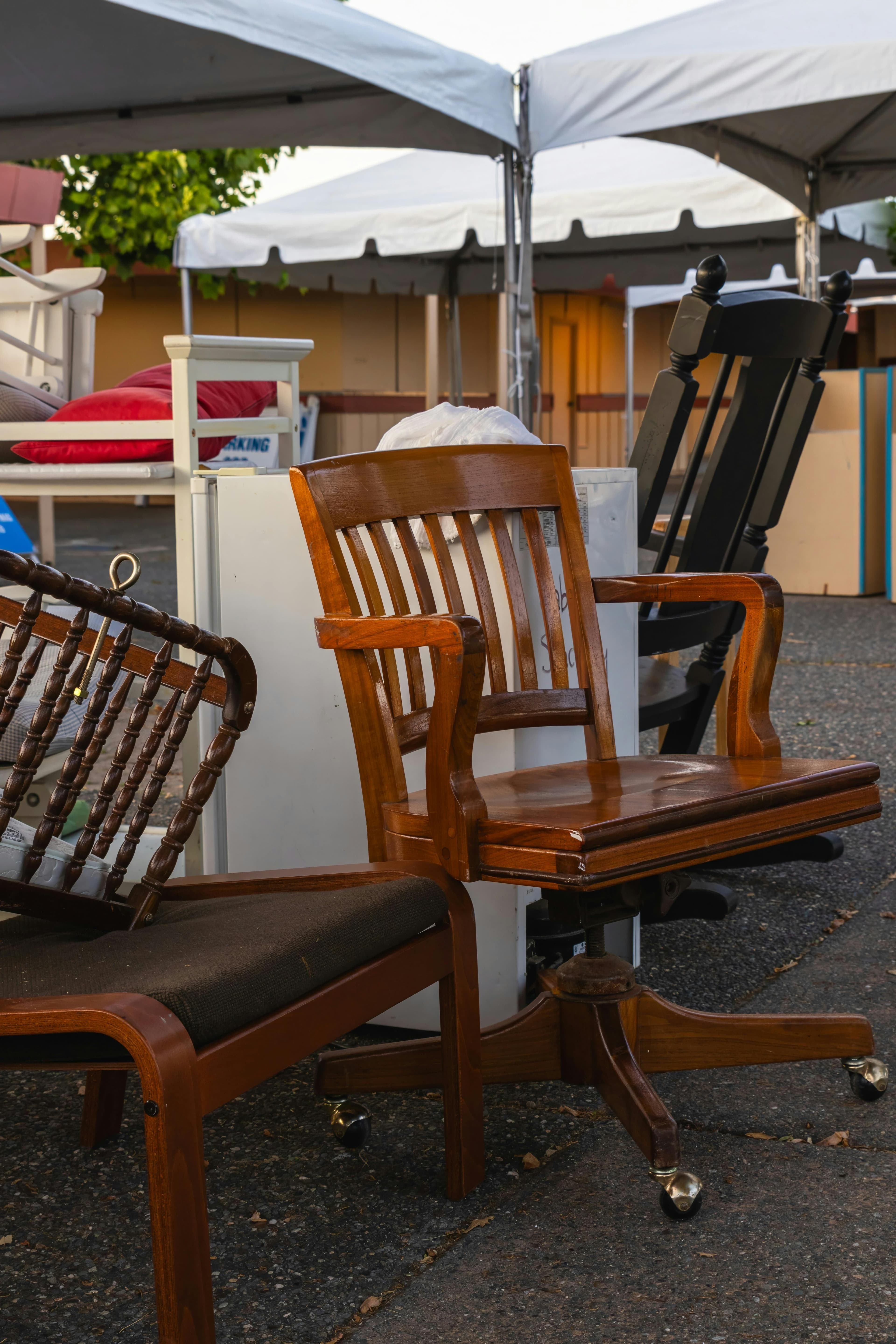 Woven rattan armchair