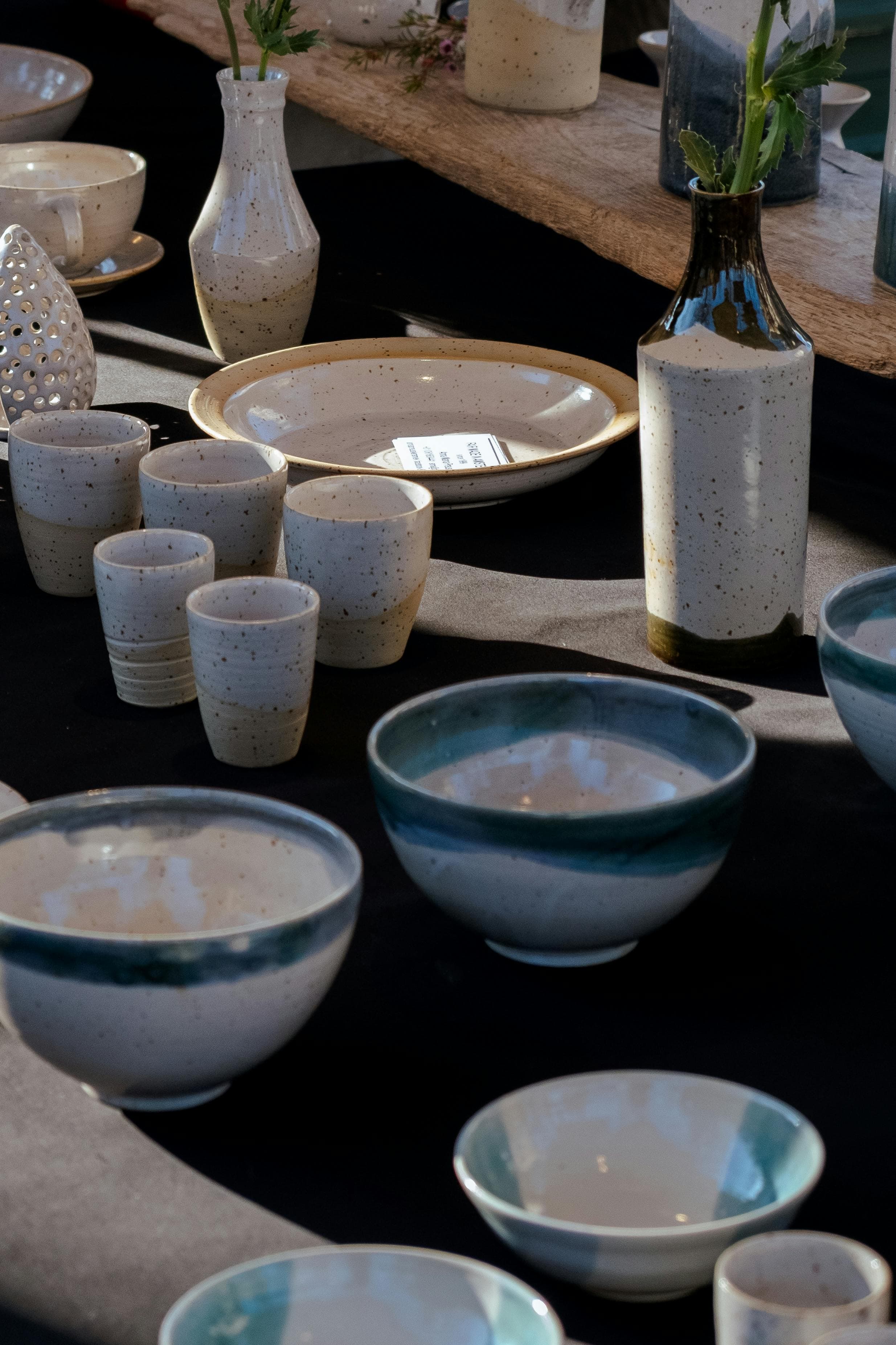 Handmade stoneware dinner set
