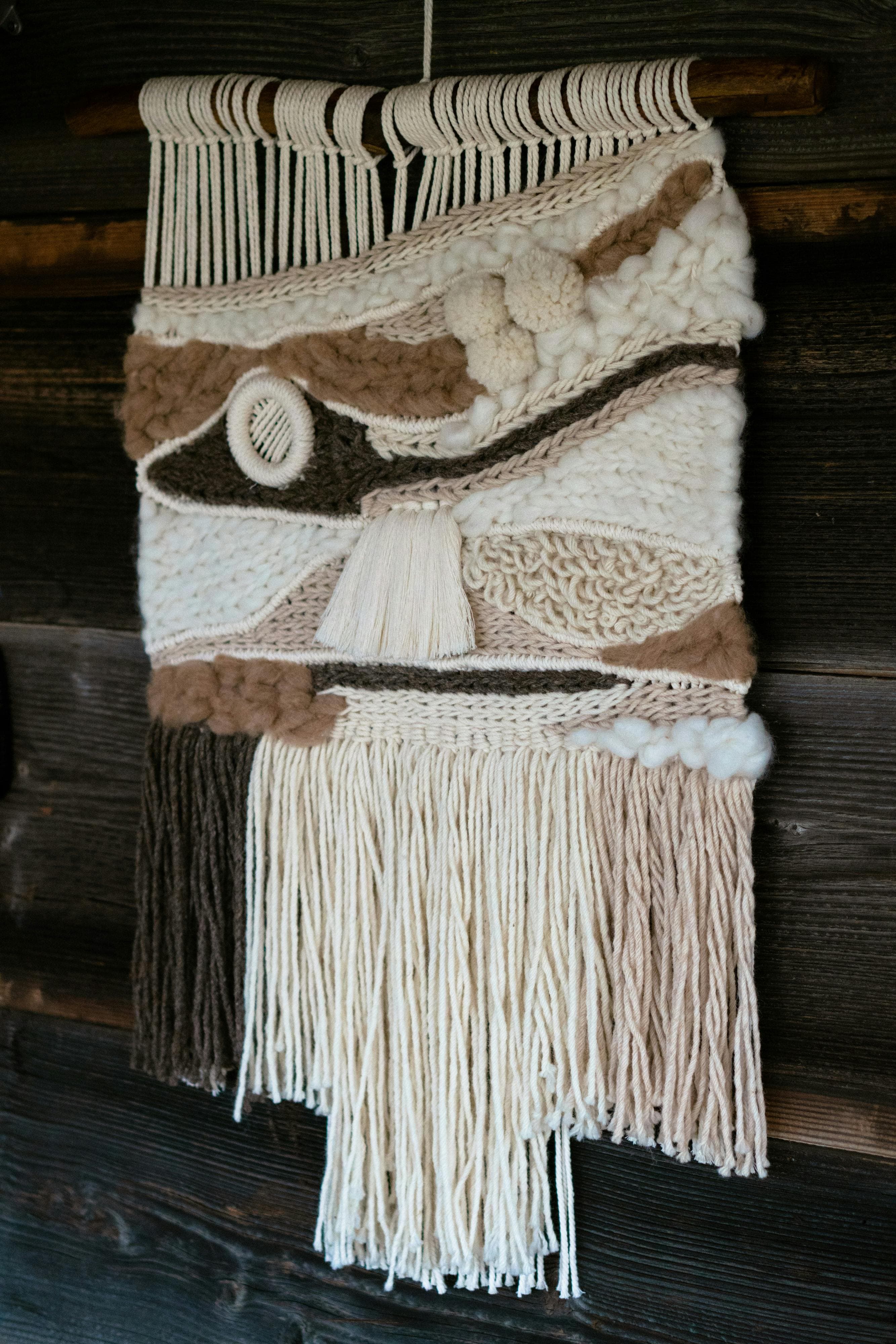 Handwoven natural wall hanging